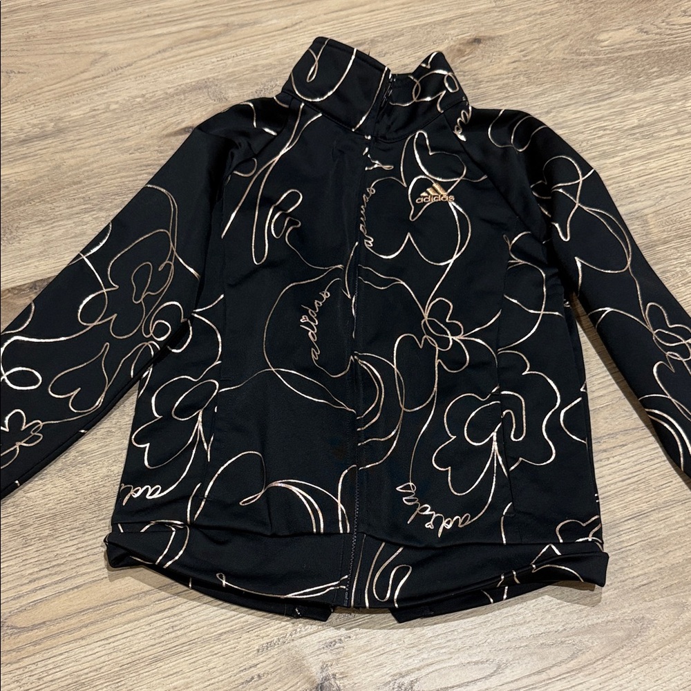 Adidas Black Jacket with Gold Accents